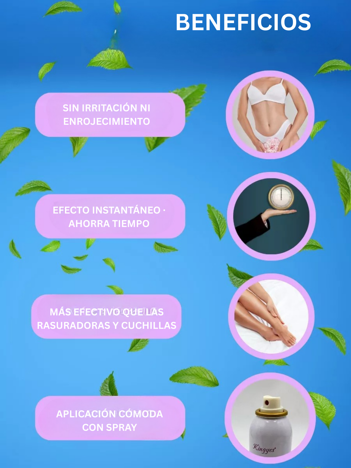 Espuma en aerosol para eliminar el vello